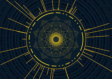 Gold Sacred Geometry Glyph