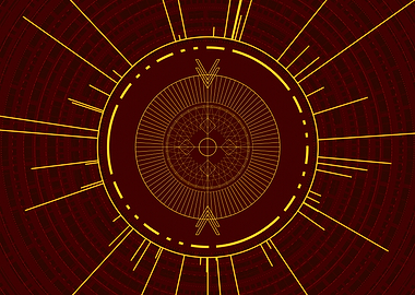 Gold Glyph Mandala Rune