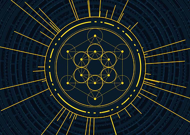 Gold Sacred Geometry Glyph