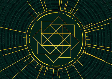 Gold Sacred Geometry Glyph