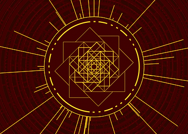 Yellow Glyph Mandala Rune