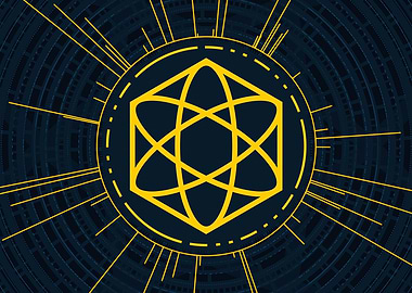 Gold Geometric Glyph Sign