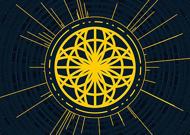 Gold Sacred Geometry Glyph