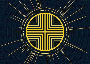 Gold Sacred Geometry Glyph