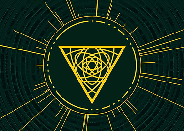 Gold Geometric Glyph Sign