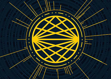 Gold Geometric Glyph Rune