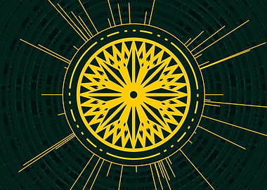 Gold Sacred Geometry Glyph