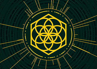 Gold Geometric Glyph Rune