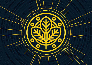 Gold Sacred Geometry Glyph