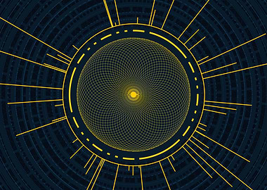 Gold Sacred Geometry Glyph