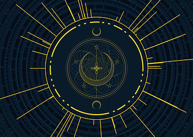 Gold Sacred Geometry Glyph