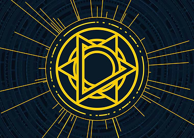 Gold Glyph Mandala Rune