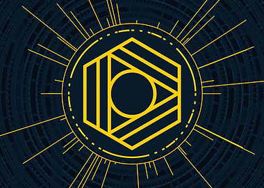 Gold Sacred Geometry Glyph