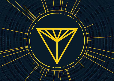 Gold Geometric Glyph Sign