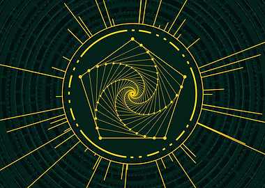 Gold Sacred Geometry Glyph