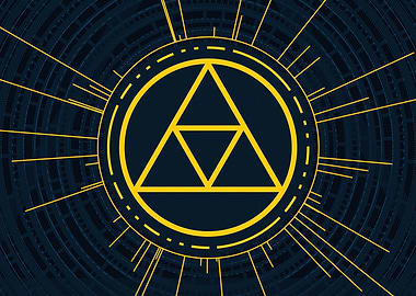 Gold Geometric Glyph Rune