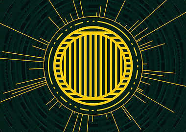 Gold Geometric Glyph Rune