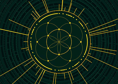 Gold Sacred Geometry Glyph