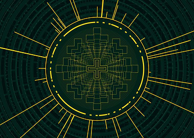 Gold Sacred Geometry Glyph