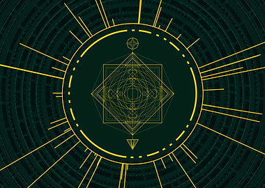 Gold Sacred Geometry Glyph