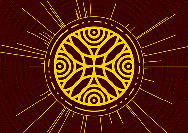 Gold Glyph Mandala Rune