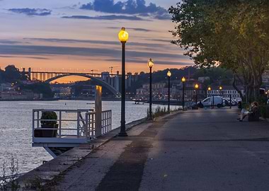 Sunset over the river