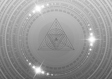 Grey Sacred Geometry Glyph