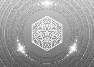 Gray Geometric Glyph Sign