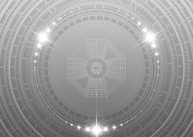 Grey Sacred Geometry Glyph