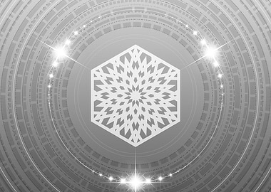 Grey Geometric Glyph Rune