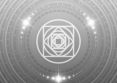 Grey Sacred Geometry Glyph