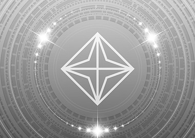 Grey Geometric Glyph Rune