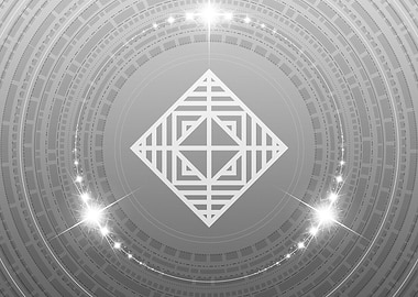 Grey Sacred Geometry Glyph