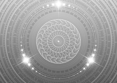 Gray Sacred Geometry Glyph