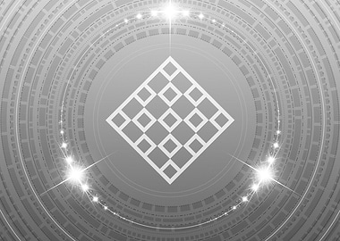 Grey Geometric Glyph Rune