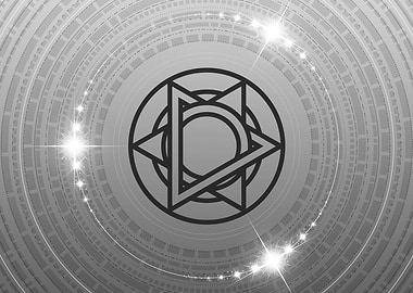 Grey Geometric Glyph Rune