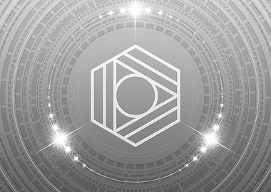 Grey Geometric Glyph Rune