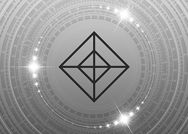 Gray Geometric Glyph Sign