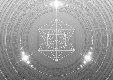 Grey Geometric Glyph Rune