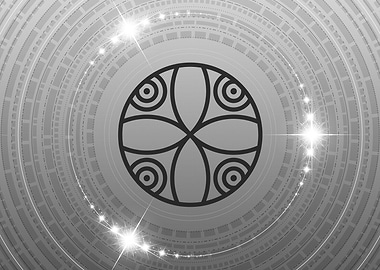 Grey Geometric Glyph Rune