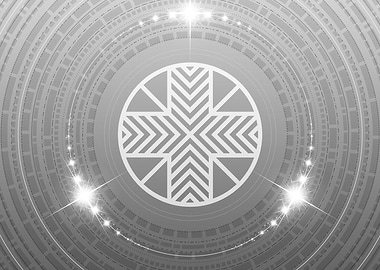 Gray Sacred Geometry Glyph