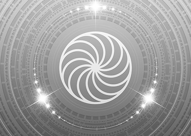 Grey Geometric Glyph Rune