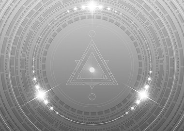 Grey Geometric Glyph Rune