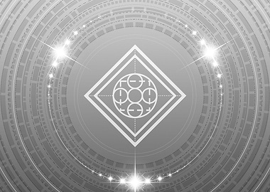 Gray Geometric Glyph Sign