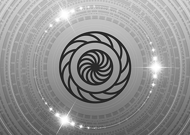 Gray Geometric Glyph Sign