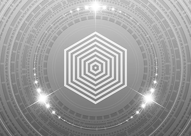 Gray Geometric Glyph Sign