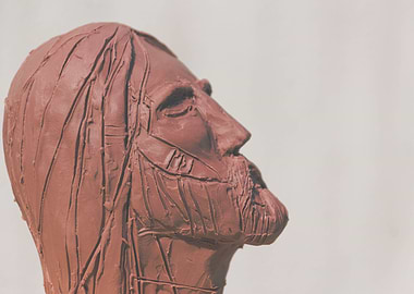 Jesus Christ face clay scu