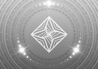 Gray Geometric Glyph Sign