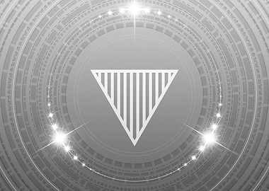 Gray Geometric Glyph Sign