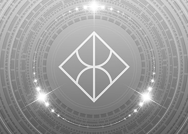 Grey Geometric Glyph Rune